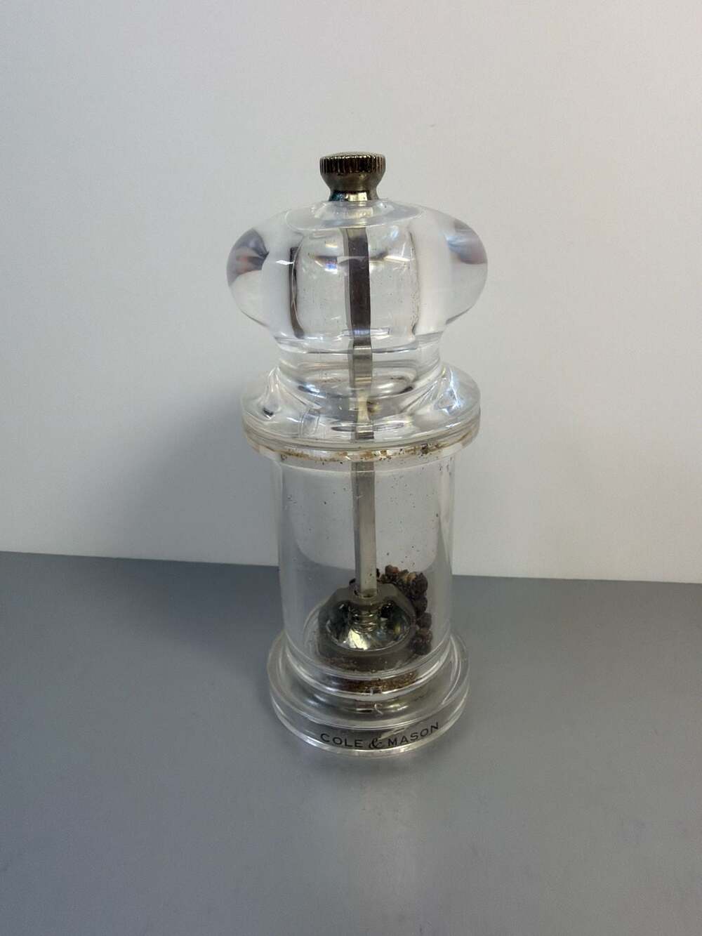 Cole & Mason 505 Clear Acrylic Pepper Mill, 5.5 Inch